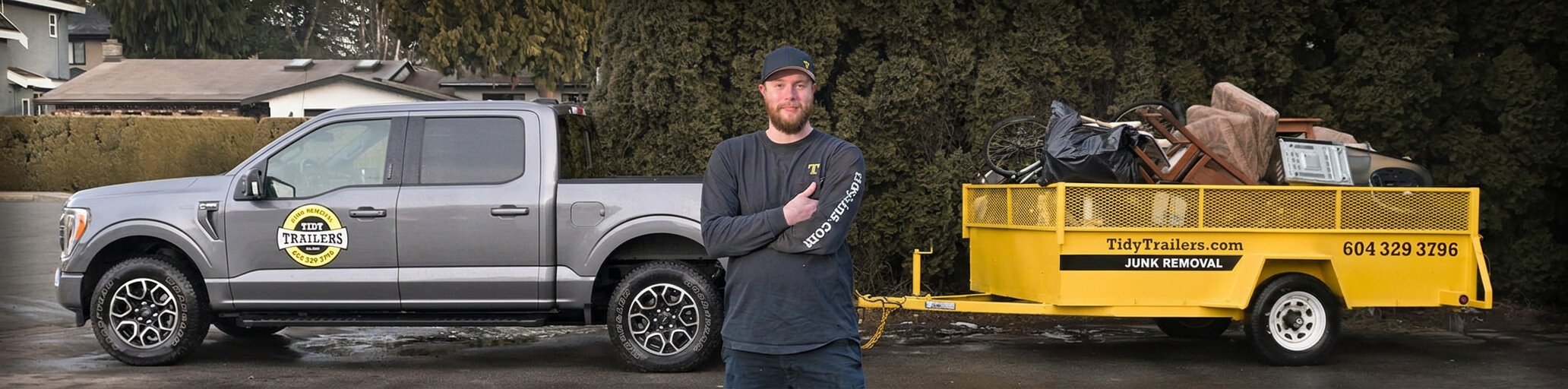 Tidy Trailers Junk Removal crew and equipment in Metro Vancouver